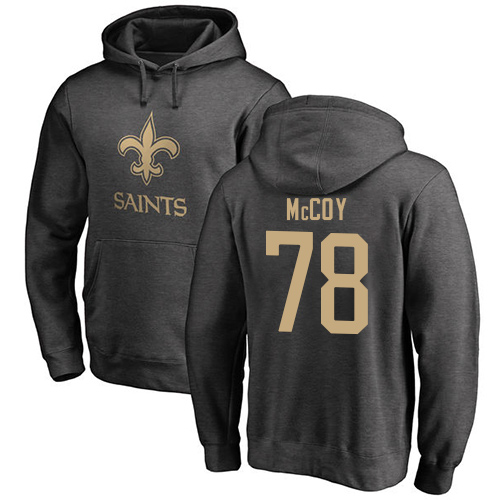Men New Orleans Saints Ash Erik McCoy One Color NFL Football 78 Pullover Hoodie Sweatshirts